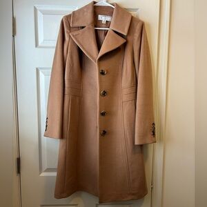 NWOT Anne Klein Single-Breasted Wool Cashmere Blend Walker Coat